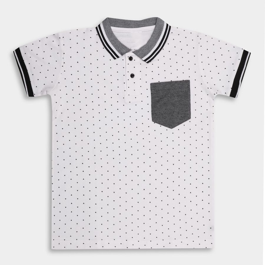 Boys' 100% Cotton Half Sleeves T-Shirt , सफ़ेद, large image number null
