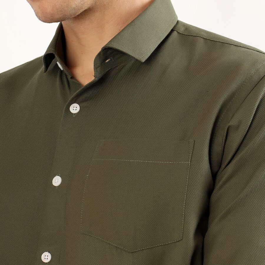 Men's Dark Olive Green Full Sleeve Classic Formal Shirt, गहरा हरा, large image number null