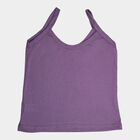 Girls Cotton Solid Vest, Purple, small image number null