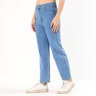 Women's Light Blue Straight Fit High-Rise Jeans, हल्का नीला, small image number null