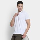 Men's Collared Half Sleeves T-Shirt, White, small image number null