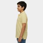 Boys' Yellow Round Neck Graphic Printed Casual T-Shirt, पीला, small