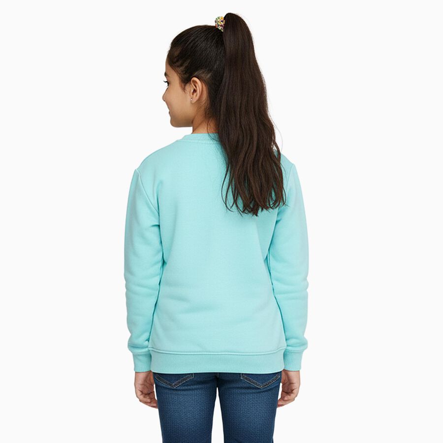 Girls' Sweatshirt, Aqua, large image number null