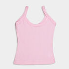Girls Cotton Solid Vest, Light Pink, small image number null