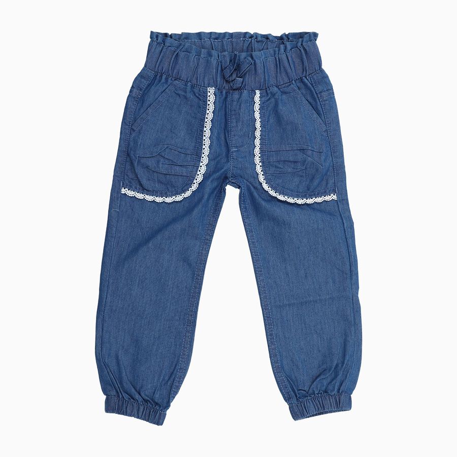 Girls' Jeans, मध्यम नीला, large image number null