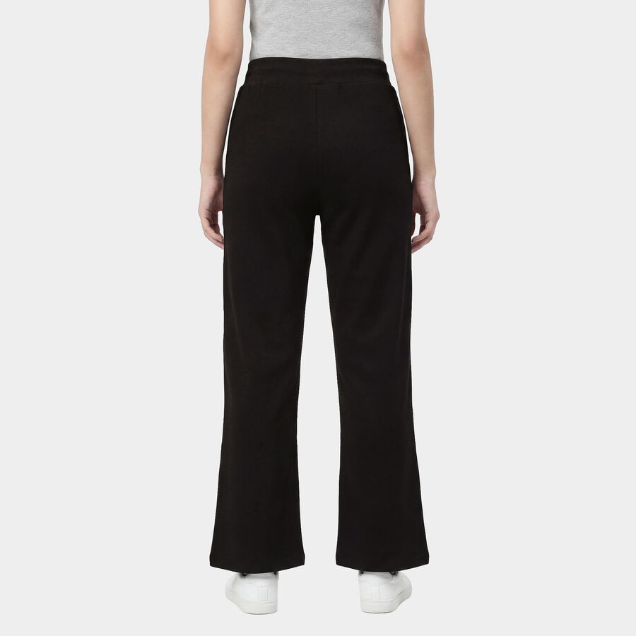 Women's Black Jogger Fit Cotton Blend Track Pants, Black, large