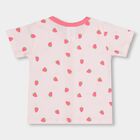 Infants' Light Pink Cotton V-Neck Casual T-Shirt, Light Pink, small image number null