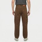 Men's Brown Relaxed Fit Cargo Jeans, Brown, small