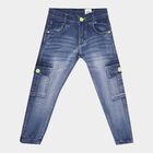 Boys Slim Fit Jeans, गहरा नीला, small image number null