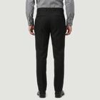 Men's Black Slim Fit Flat-Front Formal Trousers, काला, small