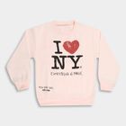 Girls Light Pink Crew Neck Graphic Sweatshirt, Light Pink, small image number null