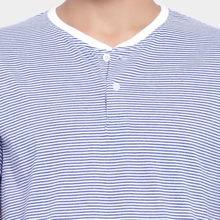 Stripes Henley T-Shirt, Light Blue, large image number null