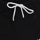 Boys Jet Black Graphic Printed Elastic Waist Bermuda Shorts, Black, small