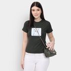 Ladies'  Crop  Top, Olive, small