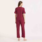 Printed Night Suit, Maroon, small image number null