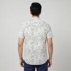 Men's Grey Cotton Half Sleeves Spread Collar Regular Fit Casual Shirt, हल्का ग्रे, small