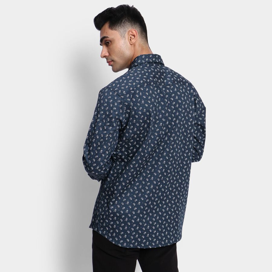 Men's 100% Cotton Formal Shirt, Navy Blue, large image number null