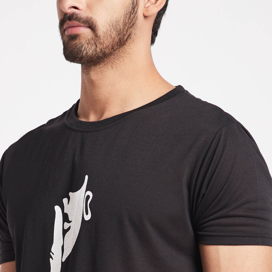 Round Neck T-Shirt, Black, large image number null