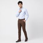 Men's Brown Slim Fit Chino Trousers, Brown, small