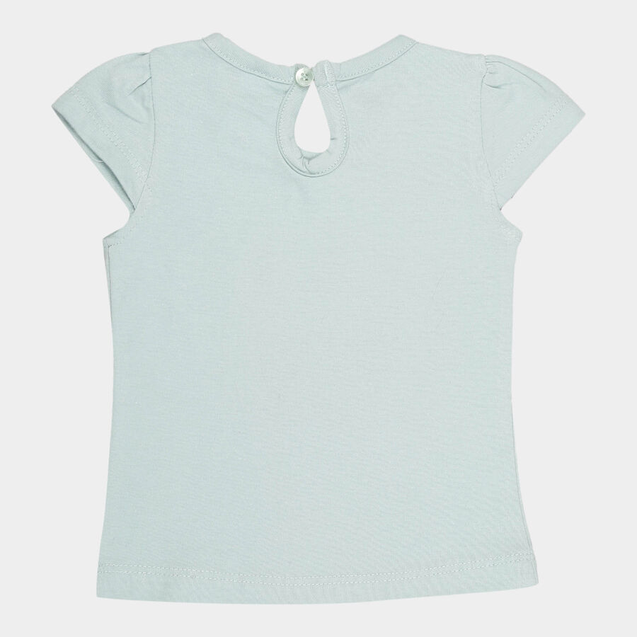 Infants Cotton Printed T-Shirt, Light Green, large image number null