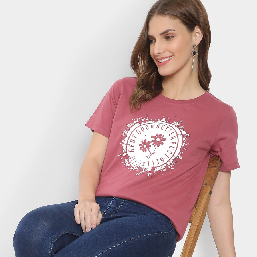 Round Neck T-Shirt, Purple, large image number null