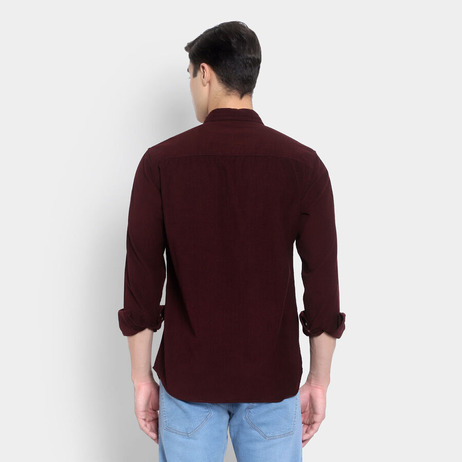 Cotton Solid Casual Shirt, Wine, large image number null