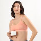Women's Soft Peach Cotton Blend Wire-Free Everyday Bra, Peach, small