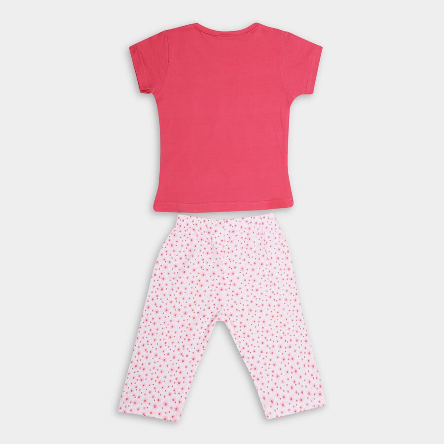 Girls' 100% Cotton Capri Set, Pink, large image number null