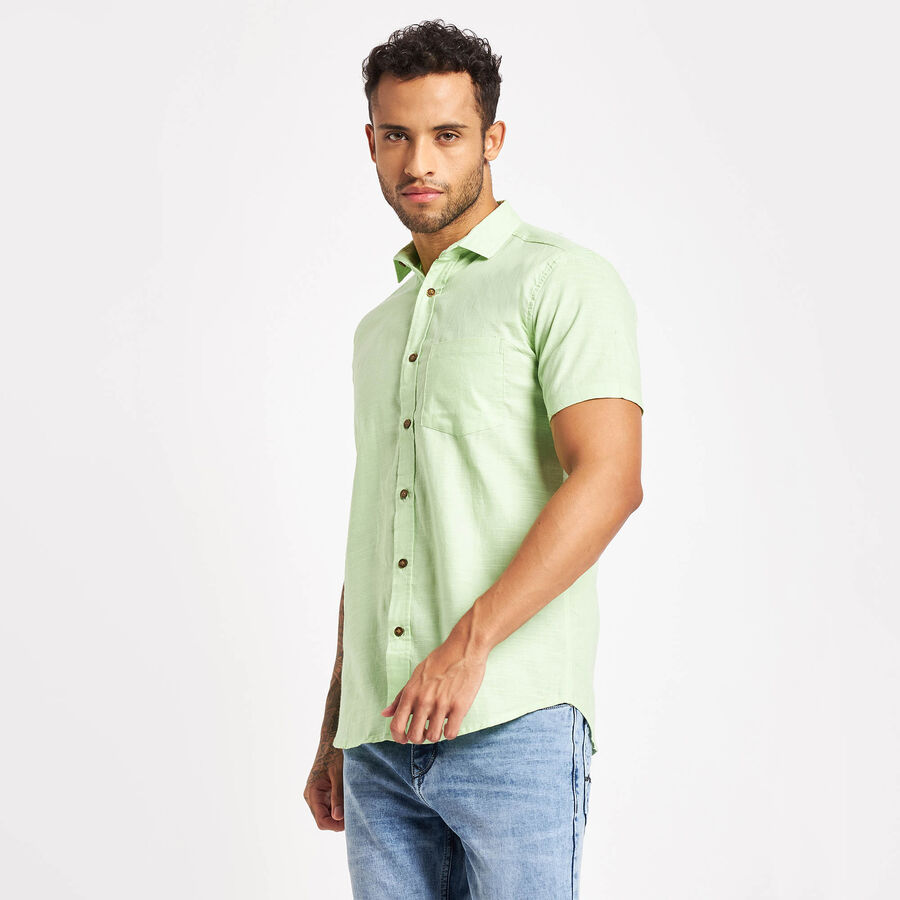Cotton Solid Casual Shirt, Light Green, large image number null