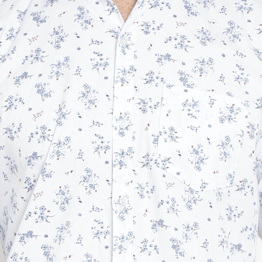Cotton Printed Casual Shirt, White, large image number null
