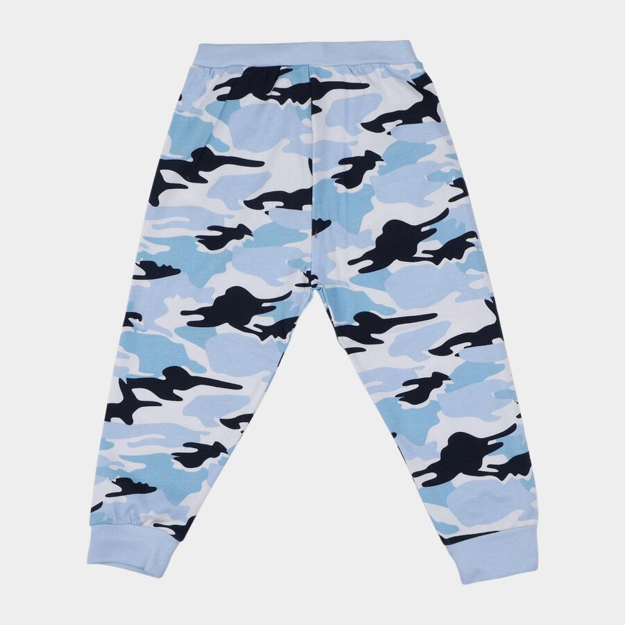 Infants Blue Camouflage Printed Cotton Pyjama, Light Blue, large