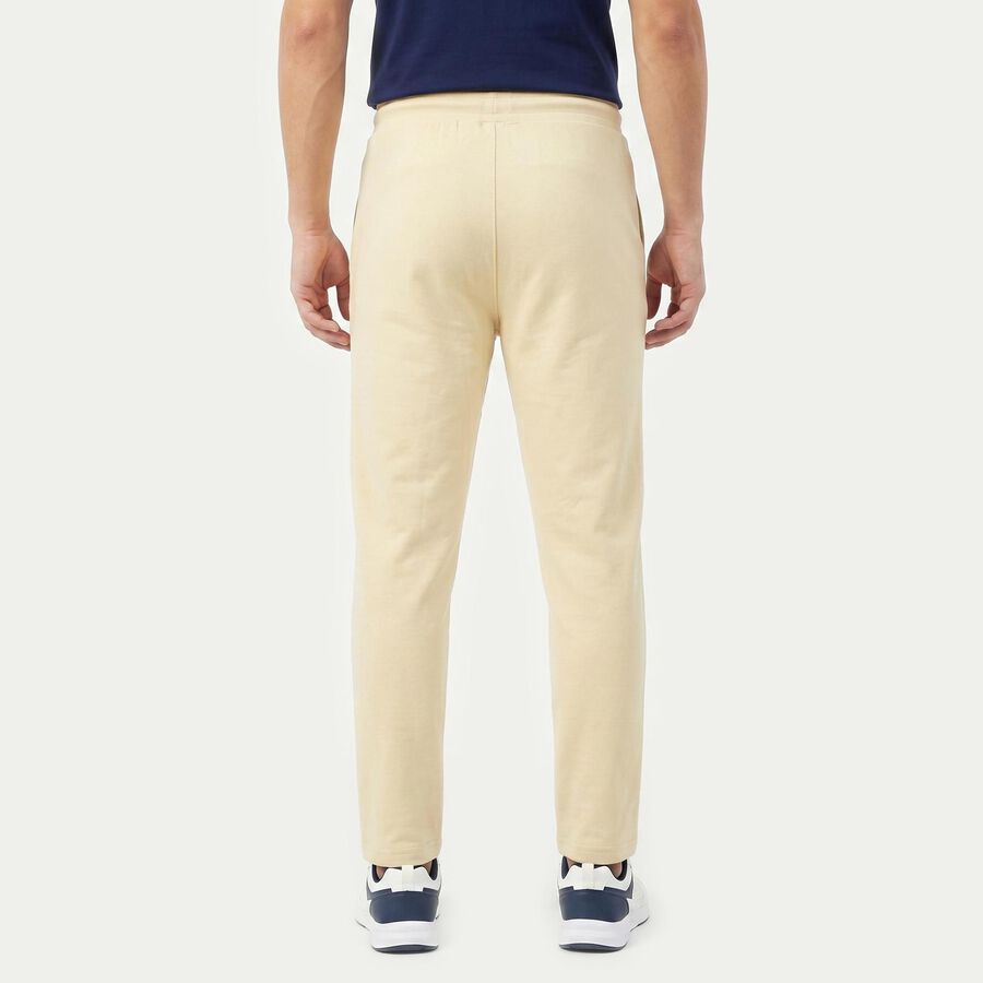 Men's Beige Slim Fit Solid Track Pants, Beige, large