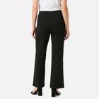 Women's Black Straight Fit Minimalist Trousers, काला, small