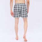 Men's Black And White Checked Elastic Waist Boxers, Black, small image number null