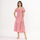 Women's Black Empire Waist Dress, गुलाबी, small image number null