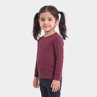 Girls Maroon Long Sleeve Thermal, Wine, small