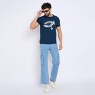 Men's Round Neck Half Sleeves T-Shirt , Dark Blue, small image number null