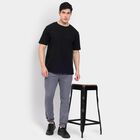 Men's Slim Fit Casual Trousers, मध्यम नीला, small