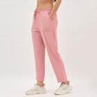 Women's Dusty Rose Relaxed Fit Textured Track Pants, गुलाबी, small image number null