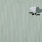 Girls' Green Round Neck Casual T-Shirt, Light Green, small