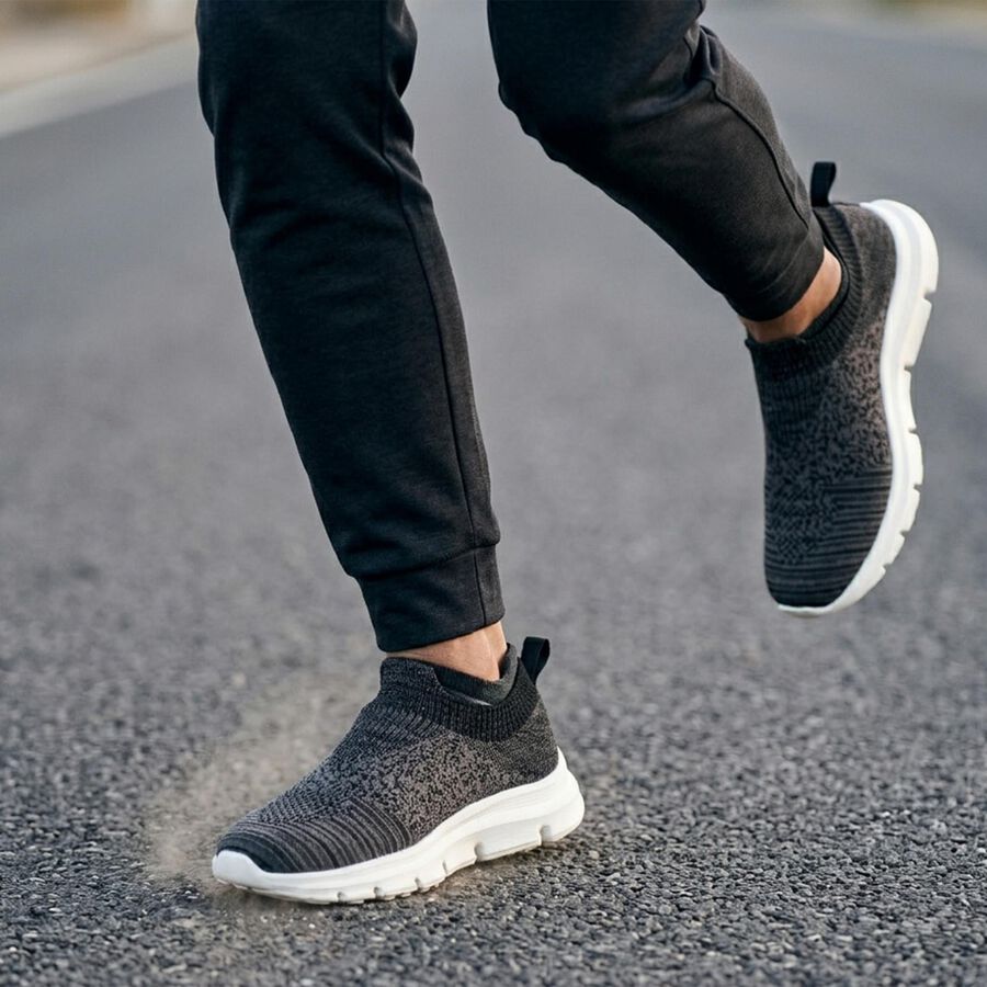 Men's Grey Slip-On Sneakers, ग्रे, large