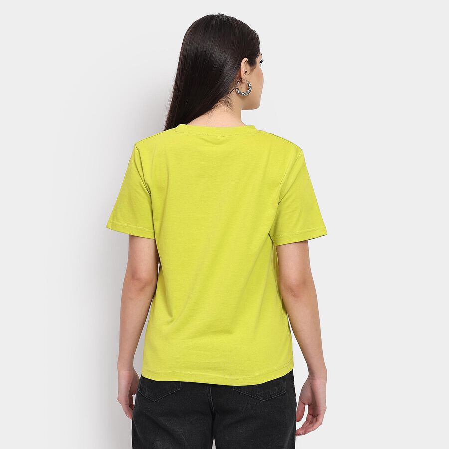 Ladies' 100% Cotton Round Neck T-Shirt , Light Green, large image number null