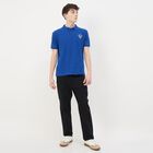 Men's Dark Blue Cotton Polo Neck Classic T-Shirt, Dark Blue, small