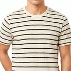 Men's Off White Round Neck Regular T-Shirt, Off White, small