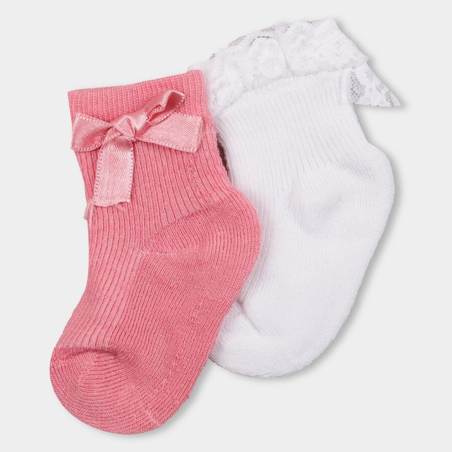 Infants' Socks (Pack of 2), Pink, large image number null