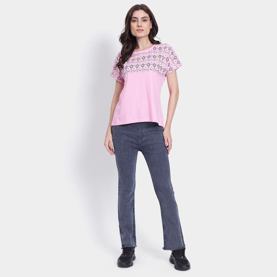 Ladies' Round Neck T-Shirt, Pink, large image number null