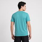 Men Teal Round Neck Regular Drifit T-Shirt, Teal Blue, small