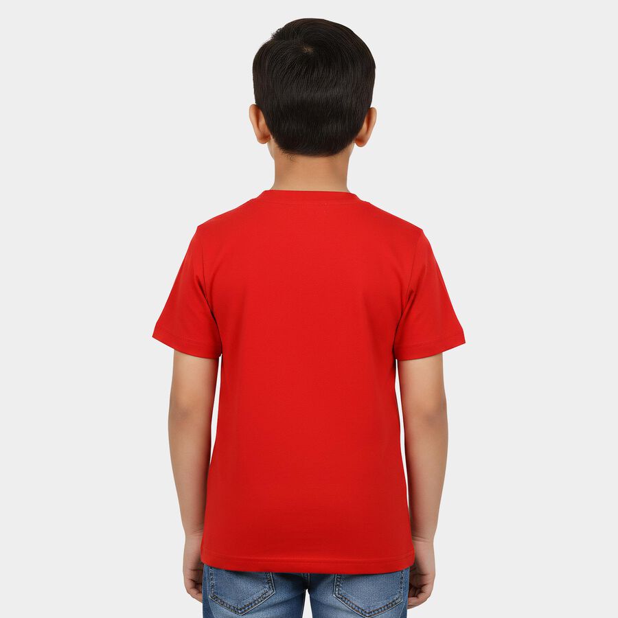 Boys' Half Sleeves T-Shirt, लाल, large