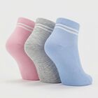 Women's Assorted Regular Fit Striped Pack of 3 Socks, चुनिंदा, small