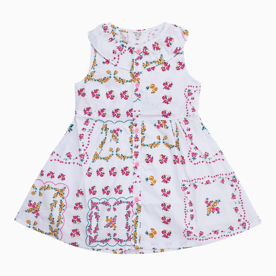 Girls' Frock, Off White, large